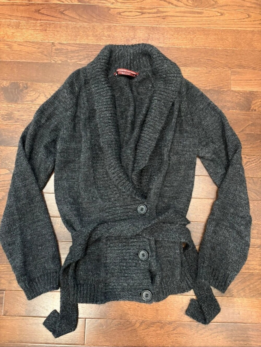 Comptoir des Cotonniers charcoal gray cardigan with tie waist, size S